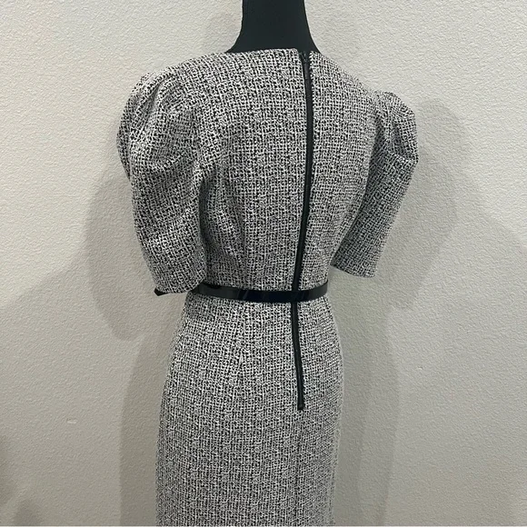 Karl Lagerfeld Monochrome Tweed Midi Dress Size 2 - Picture 5 of 7